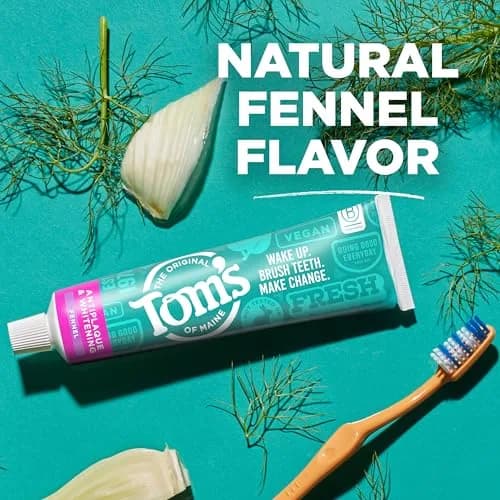 Tom's of Maine Antiplaque and Whitening Toothpaste Fennel 3 Pack 4.5 oz (127.5g) | Fluoride Free Natural Whitening thumbnail 6