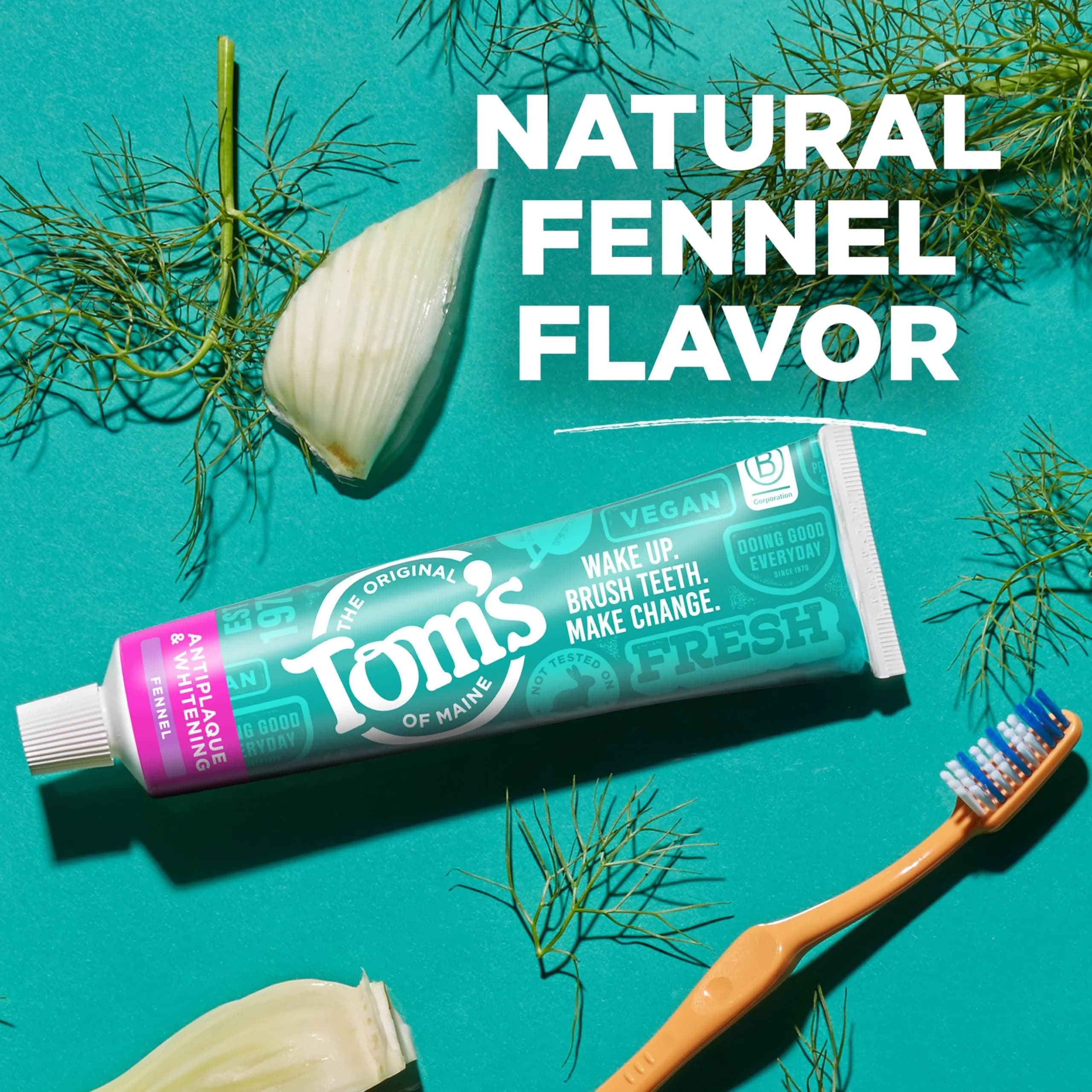 Tom's of Maine Antiplaque and Whitening Toothpaste Fennel 3 Pack 4.5 oz (127.5g) | Fluoride Free Natural Whitening - view 6