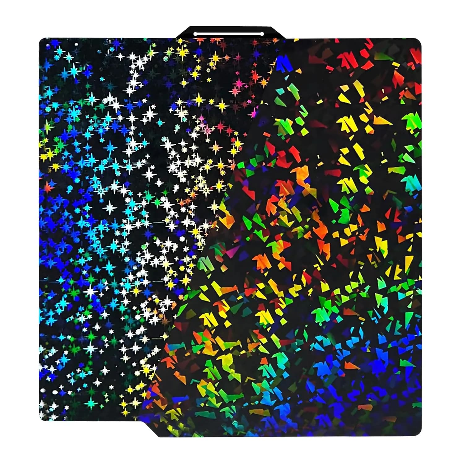 IdeaFormer-3D Rainbow Confetti PEF+Galaxy PEY Build Plate 257x257mm | Holographic Spring Steel Sheet for Bambu Lab — Smooth PEF+Starry PEY