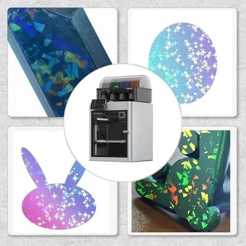 IdeaFormer-3D Rainbow Confetti PEF+Galaxy PEY Build Plate 257x257mm | Holographic Spring Steel Sheet for Bambu Lab thumbnail 7