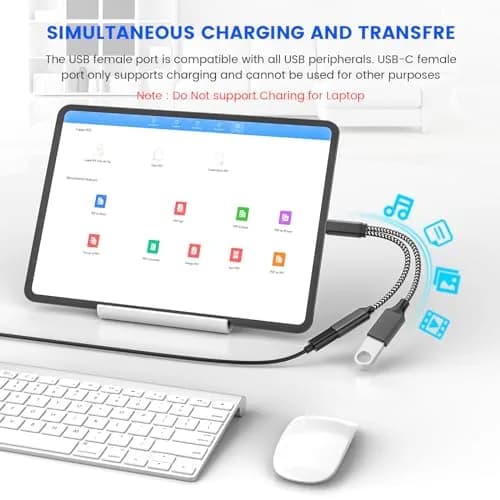 MOGOOD USB C OTG Splitter Cable with 18W Power Delivery | 2-in-1 Adapter for Android & More thumbnail 4