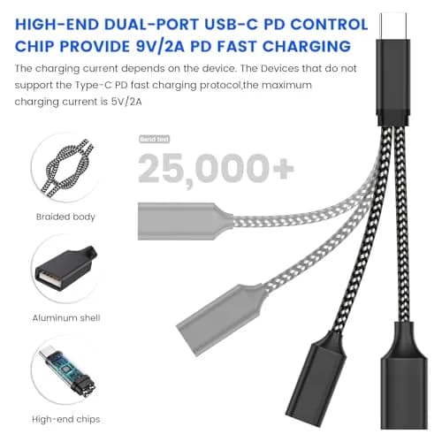 MOGOOD USB C OTG Splitter Cable with 18W Power Delivery | 2-in-1 Adapter for Android & More thumbnail 6