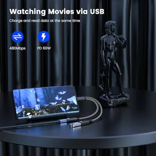 MOGOOD USB C OTG Splitter Cable with 60W Power Delivery | 2-in-1 Adapter for Android & Type C Devices thumbnail 3