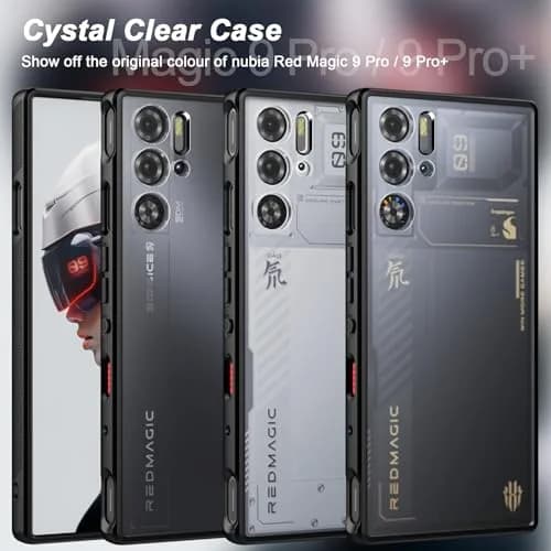 Foluu Slim Fit Case for ZTE Nubia Red Magic 9 Pro/9S Pro 16cm (6.7in) | Translucent Matte Hard PC Back & Soft TPU Bumper Protective Shockproof Case - Black thumbnail 6