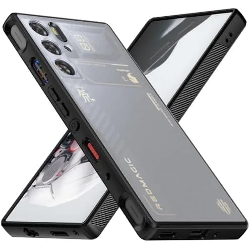 Foluu Slim Fit Case for ZTE Nubia Red Magic 9 Pro/9S Pro 16cm (6.7in) | Translucent Matte Hard PC Back & Soft TPU Bumper Protective Shockproof Case - Black thumbnail 8