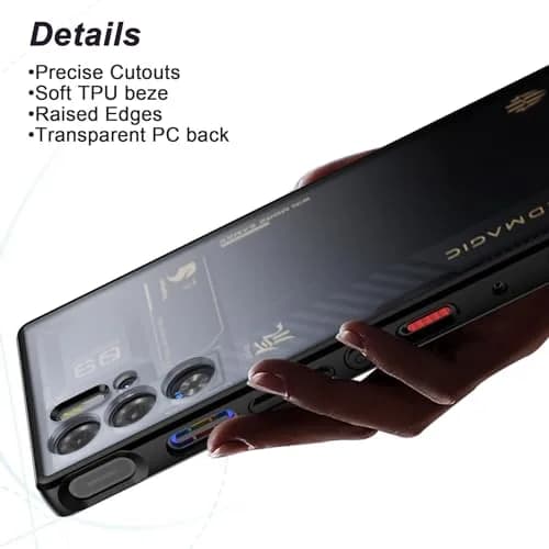 Foluu Slim Fit Case for ZTE Nubia Red Magic 9 Pro/9S Pro 16cm (6.7in) | Translucent Matte Hard PC Back & Soft TPU Bumper Protective Shockproof Case - Black thumbnail 3