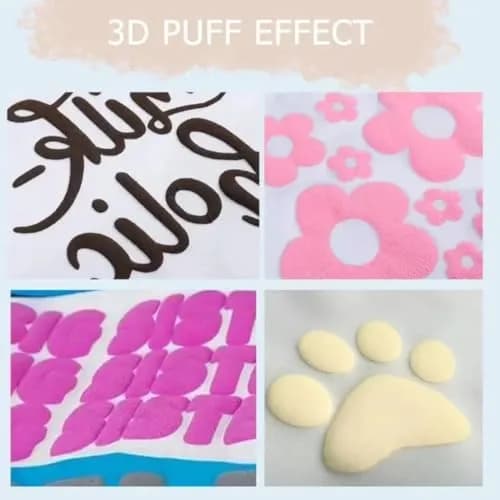 HTVRONT Puff Vinyl Heat Transfer, Beige, 10" x 6ft | 3D Fluffy Effect for Custom Designs thumbnail 2