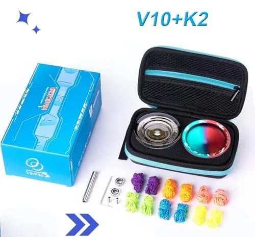 MAGICYOYO Pack of 2 Yo-yos | Responsive & Unresponsive Yoyo for Kids & Adults (Blue Red & Black) | Durable Plastic & Aluminum thumbnail 6