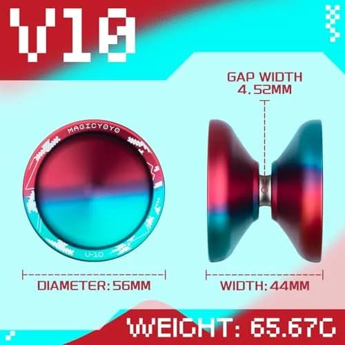 MAGICYOYO Pack of 2 Yo-yos | Responsive & Unresponsive Yoyo for Kids & Adults (Blue Red & Black) | Durable Plastic & Aluminum thumbnail 8