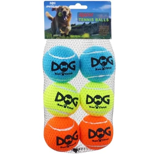 INSUM Squeaky Tennis Balls for Dogs 6 Pack 2.5" | Vibrant, Safe & Durable Play Toy thumbnail 1
