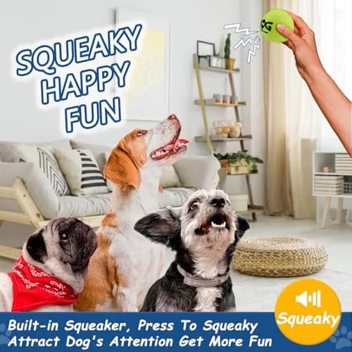 INSUM Squeaky Tennis Balls for Dogs 6 Pack 2.5" | Vibrant, Safe & Durable Play Toy thumbnail 4