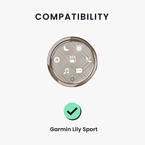 kwmobile Replacement Silicone Watch Bands for Garmin Lily Sport (2-Pack, Black/Beige) | Adjustable, Waterproof, Durable thumbnail 6