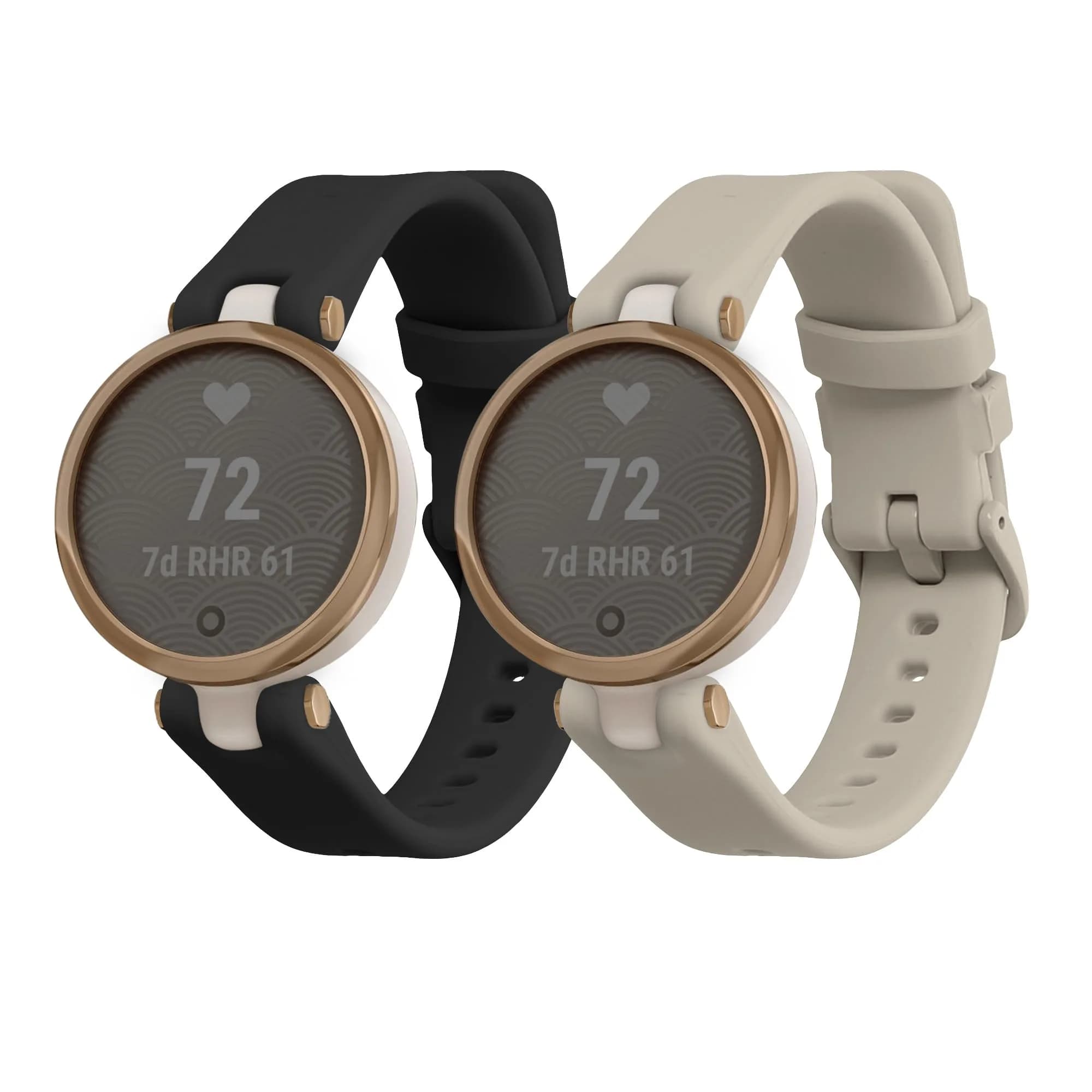 kwmobile Blue Watch Band for Garmin Lily Sport | Adjustable Silicone Strap (14-22 cm / 5.5-8.7 inches) — black / beige