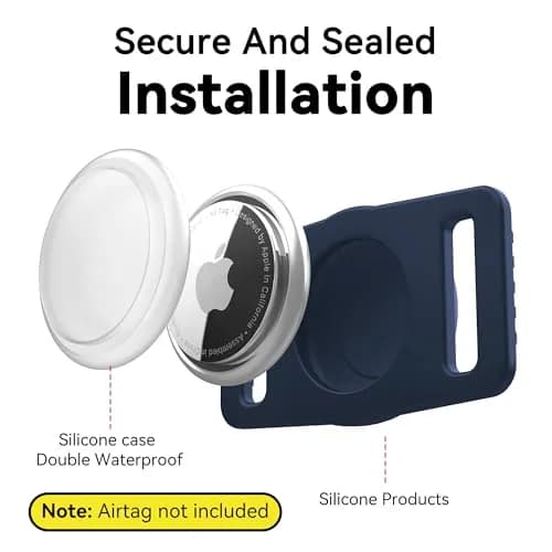 GOCII Airtag Dog Collar Holder 2 Pack, Waterproof Silicone AirTag Case for Apple AirTag (Gen 1 & 2) - Navy thumbnail 2