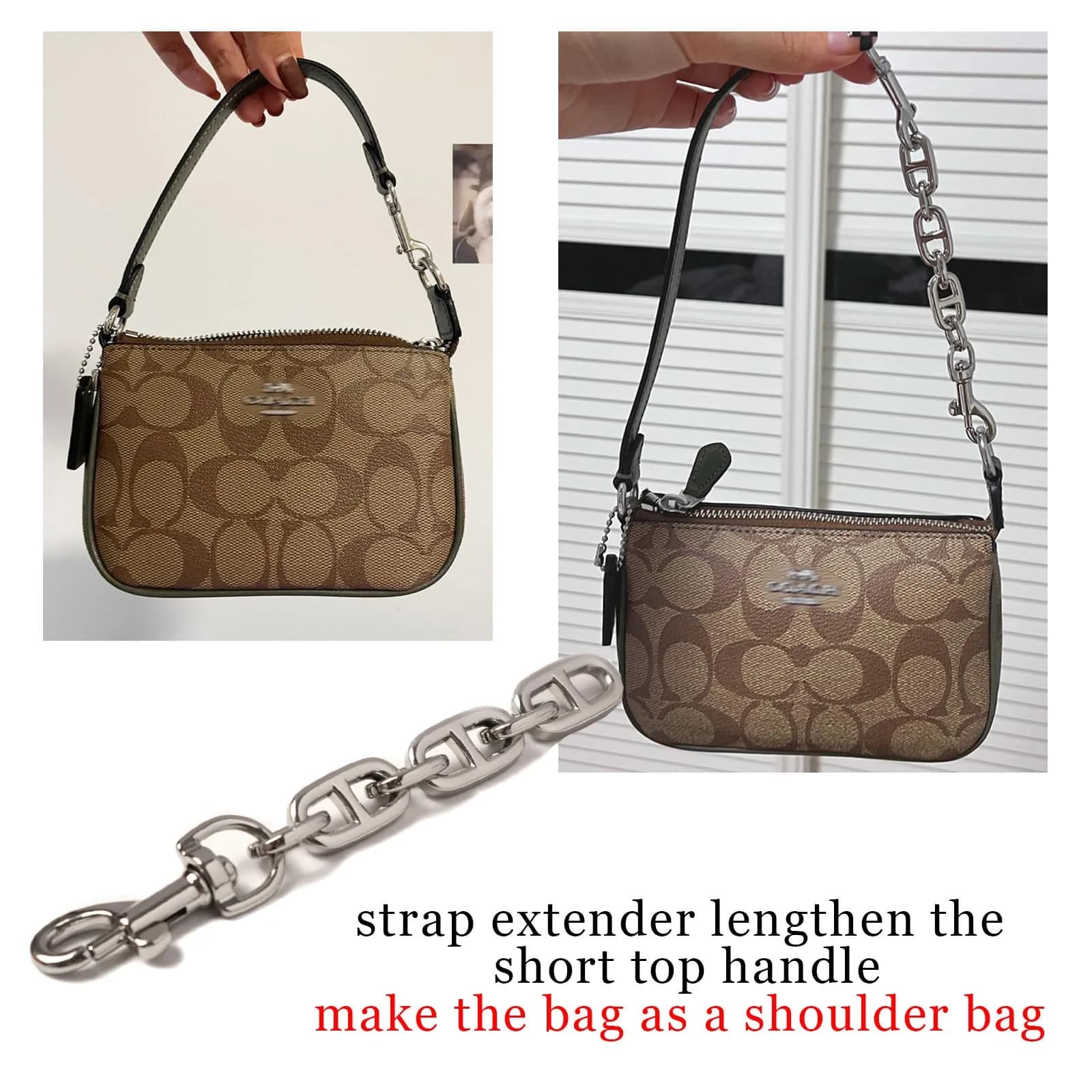 COICOIC 2Pcs Purse Strap Extender 12cm (4.7") | Adds Length for Shoulder Crossbody Bags - view 5