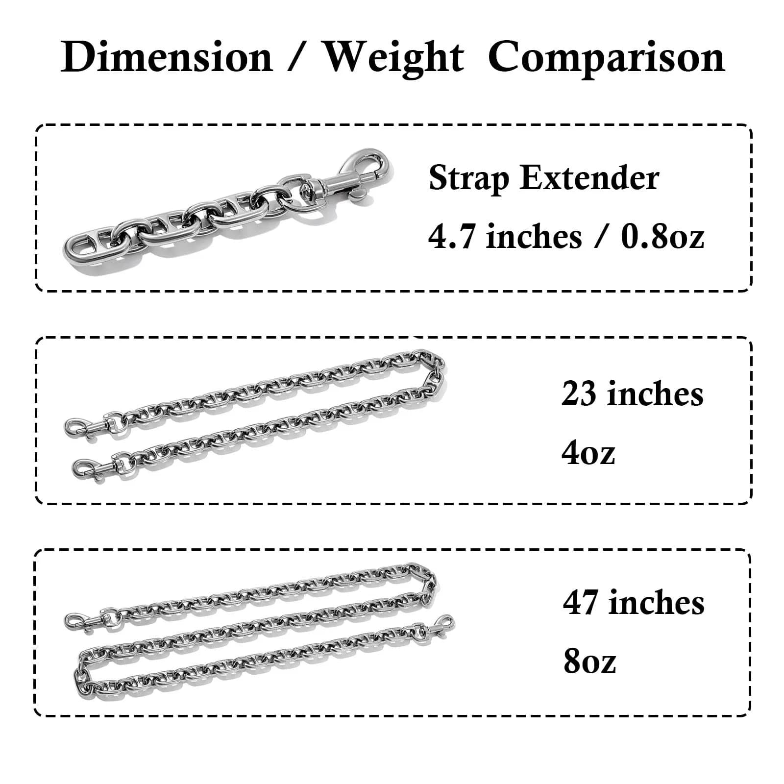 COICOIC 2Pcs Purse Strap Extender 12cm (4.7") | Adds Length for Shoulder Crossbody Bags - view 2