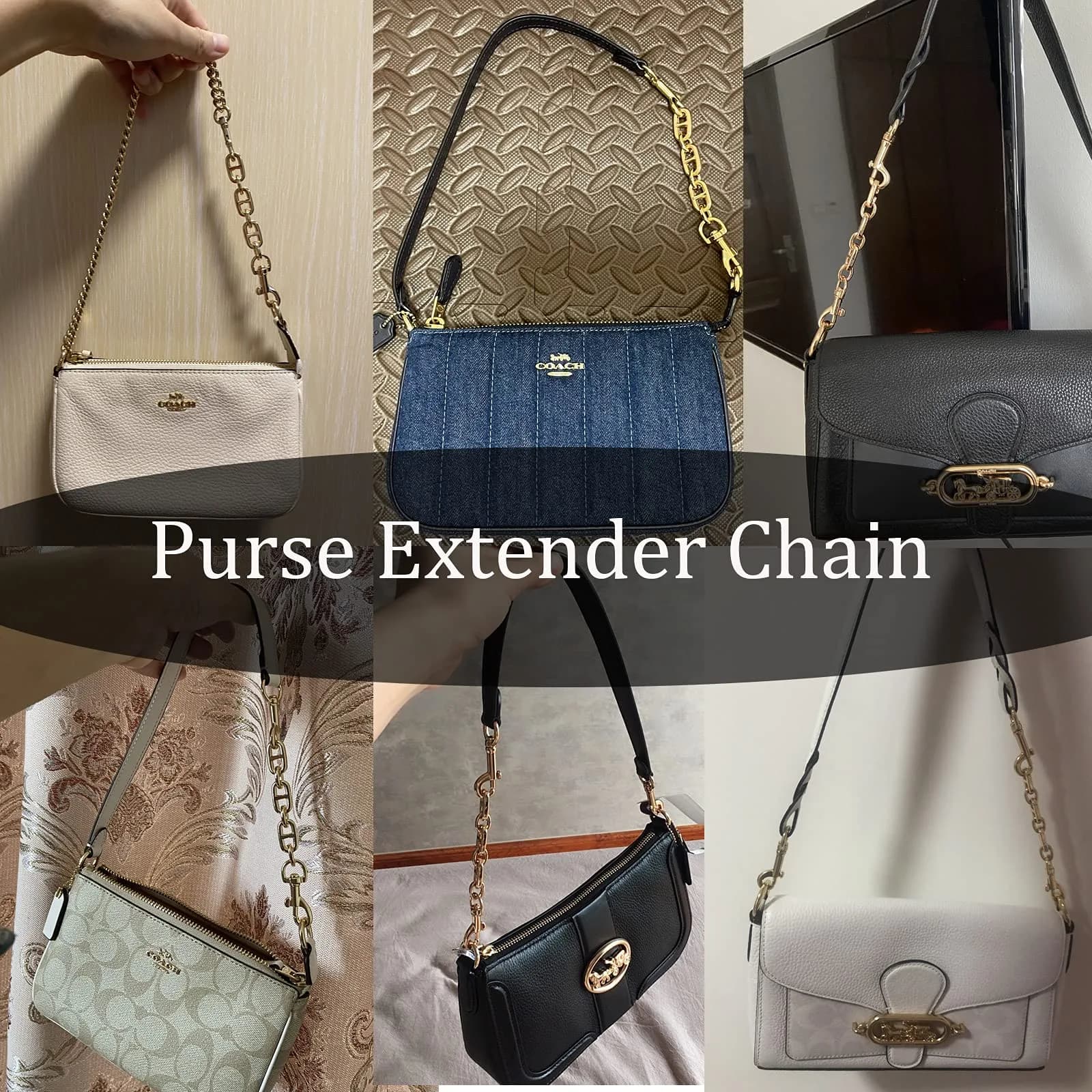 COICOIC Gold 2pcs Bag Chain Extender 12cm (4.7") | Adds Length for Shoulder & Crossbody Wear - view 6