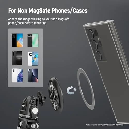 NEEWER Magnetic Phone Tripod Mount Adapter with Adhesive Ring for MagSafe iPhones | 59mm x 59mm x 7mm thumbnail 4