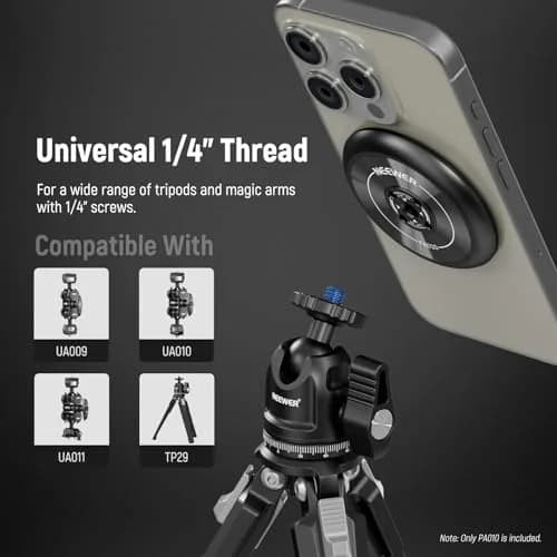 NEEWER Magnetic Phone Tripod Mount Adapter with Adhesive Ring for MagSafe iPhones | 59mm x 59mm x 7mm thumbnail 5
