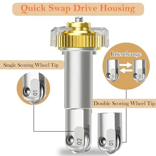 UTNVBTR Scoring Wheel Combo Pack Tool for Cricut Maker 3/Maker 4, Single & Double Scoring Wheel Tips with Drive Housing | Precision Crafting Tool thumbnail 2
