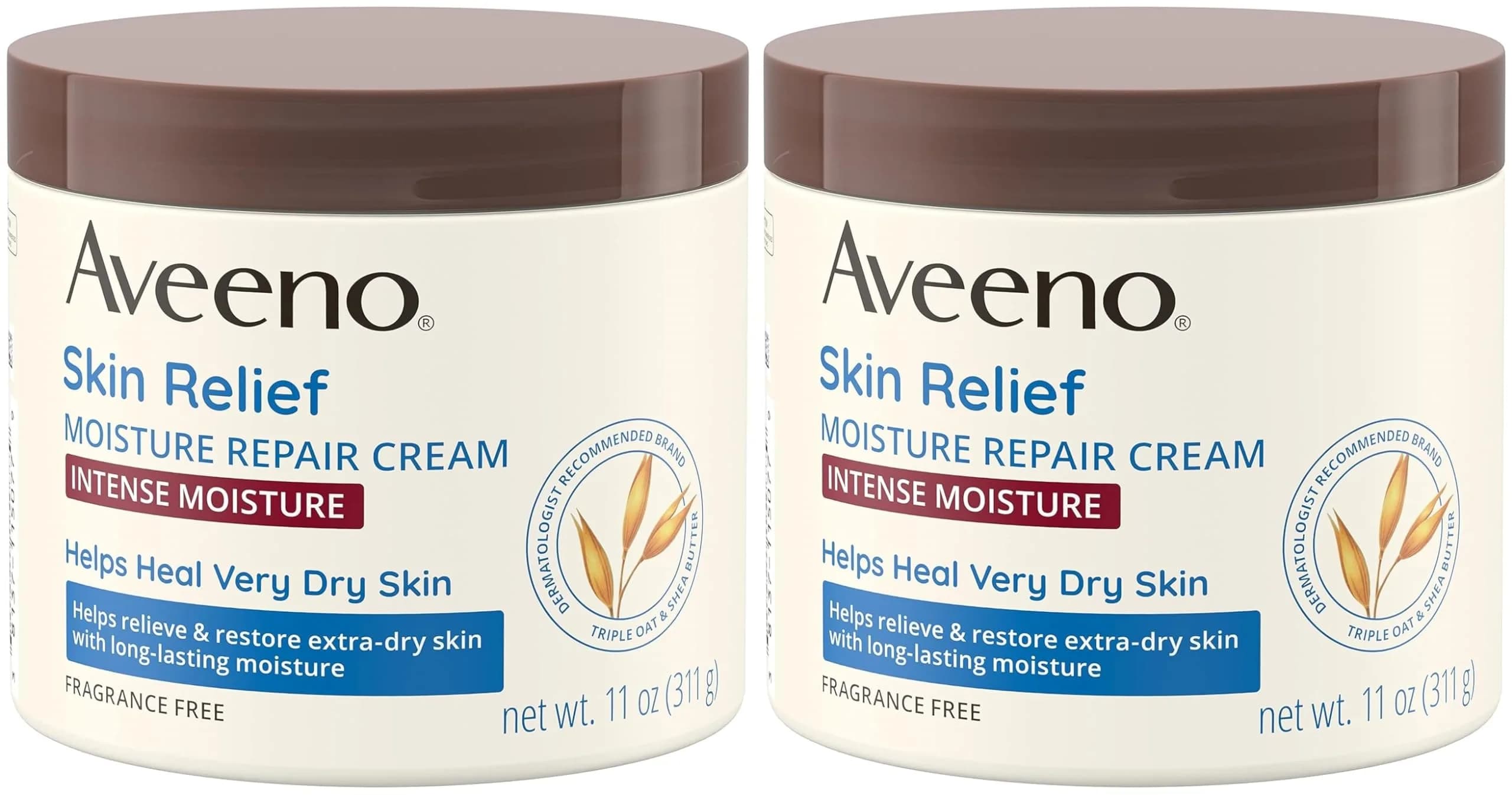 Aveeno Skin Relief Intense Moisture Repair Body Cream 3900ml (132 Oz) | Triple Oat & Shea Butter for Very Dry Skin — 11 Ounce