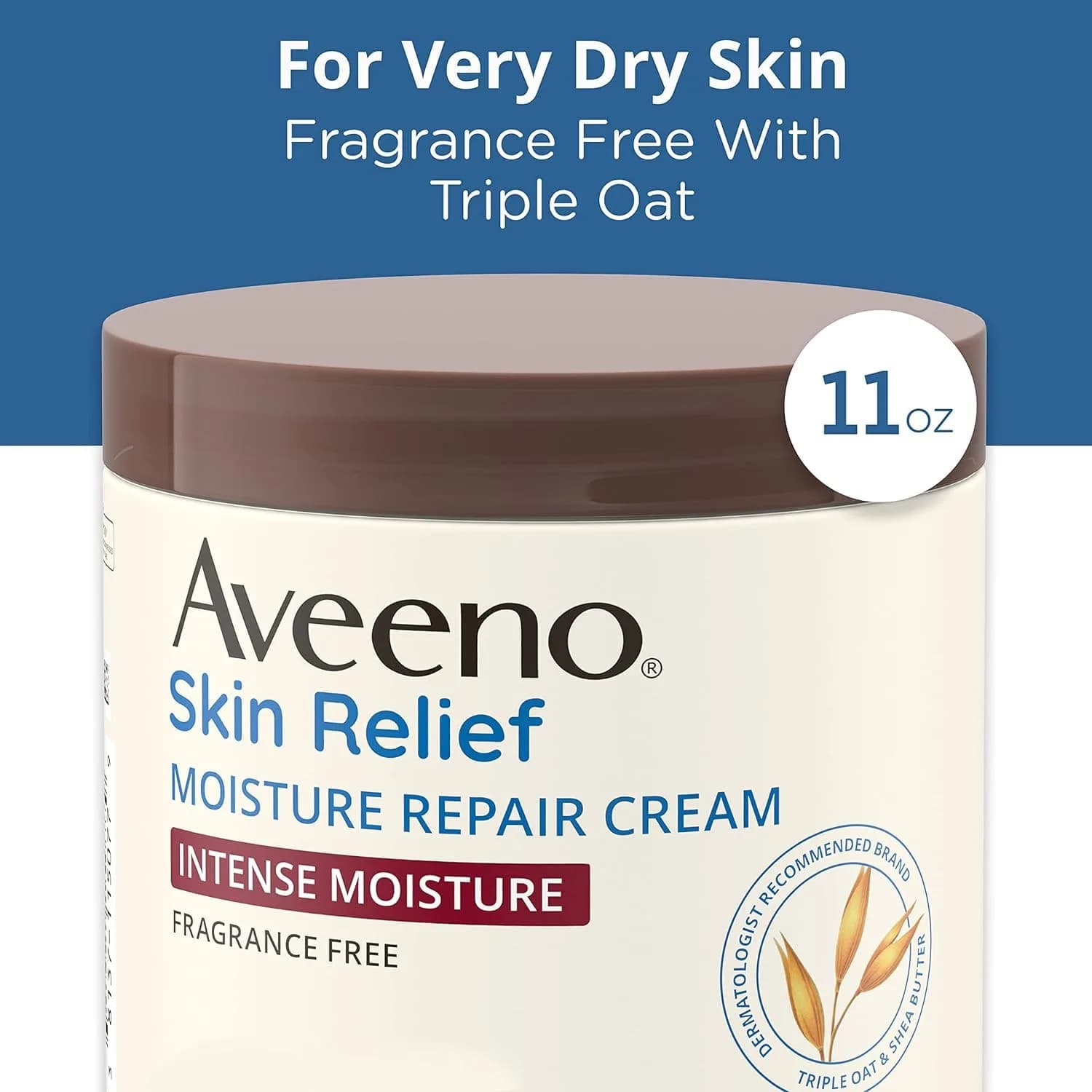 Aveeno Skin Relief Intense Moisture Repair Body Cream Pack of 2 | Fragrance-Free, 660ml (22 Fl Oz) | Triple Oat & Shea Butter for Extra-Dry Skin - view 2
