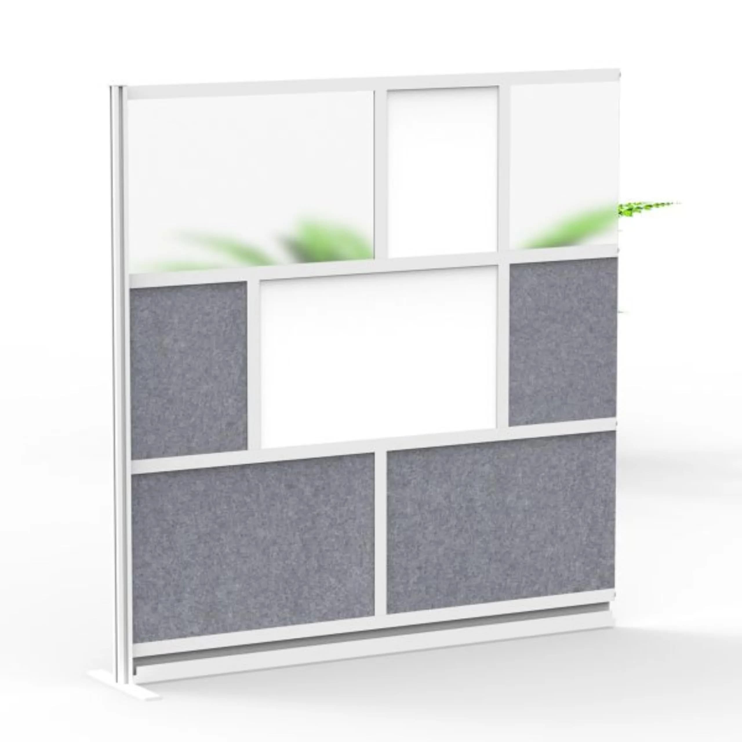 Luxor MW-7070-XWCG Modular Room Divider Wall System - 70" x 70" Add-On Wall - Silver Frame, Whiteboard | Versatile Office & Classroom Solution - main product image