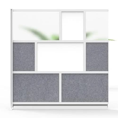 Luxor MW-7070-XWCG Modular Room Divider Wall System - 70" x 70" Add-On Wall - Silver Frame, Whiteboard | Versatile Office & Classroom Solution thumbnail 2