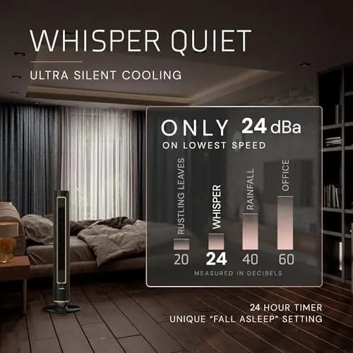 Lasko 40" Pinnacle DC Tower Fan with Remote | Whisper-Quiet 24 dBA, 12 Speeds, Night Mode thumbnail 4