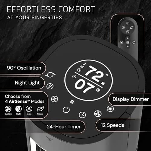Lasko 40" Pinnacle DC Tower Fan with Remote | Whisper-Quiet 24 dBA, 12 Speeds, Night Mode thumbnail 7