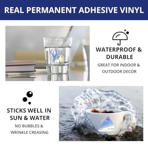 HTVRONT Holographic White Permanent Vinyl Roll 30cm x 3.05m (12" x 10FT) | Waterproof & Fade-Resistant for Crafts thumbnail 6