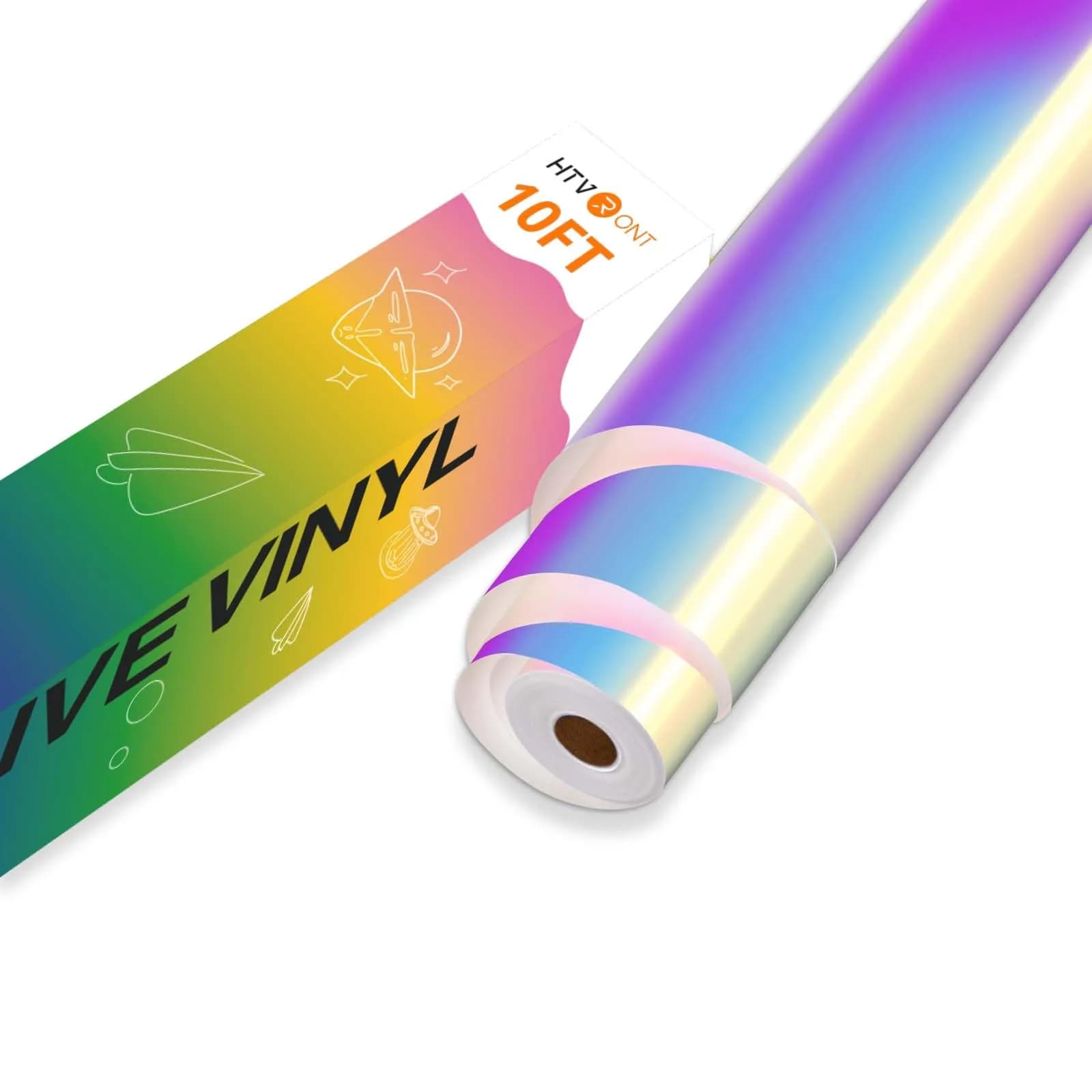 HTVRONT Holographic White Permanent Vinyl Roll 30cm x 3.05m (12" x 10FT) | Waterproof & Fade-Resistant for Crafts - main product image