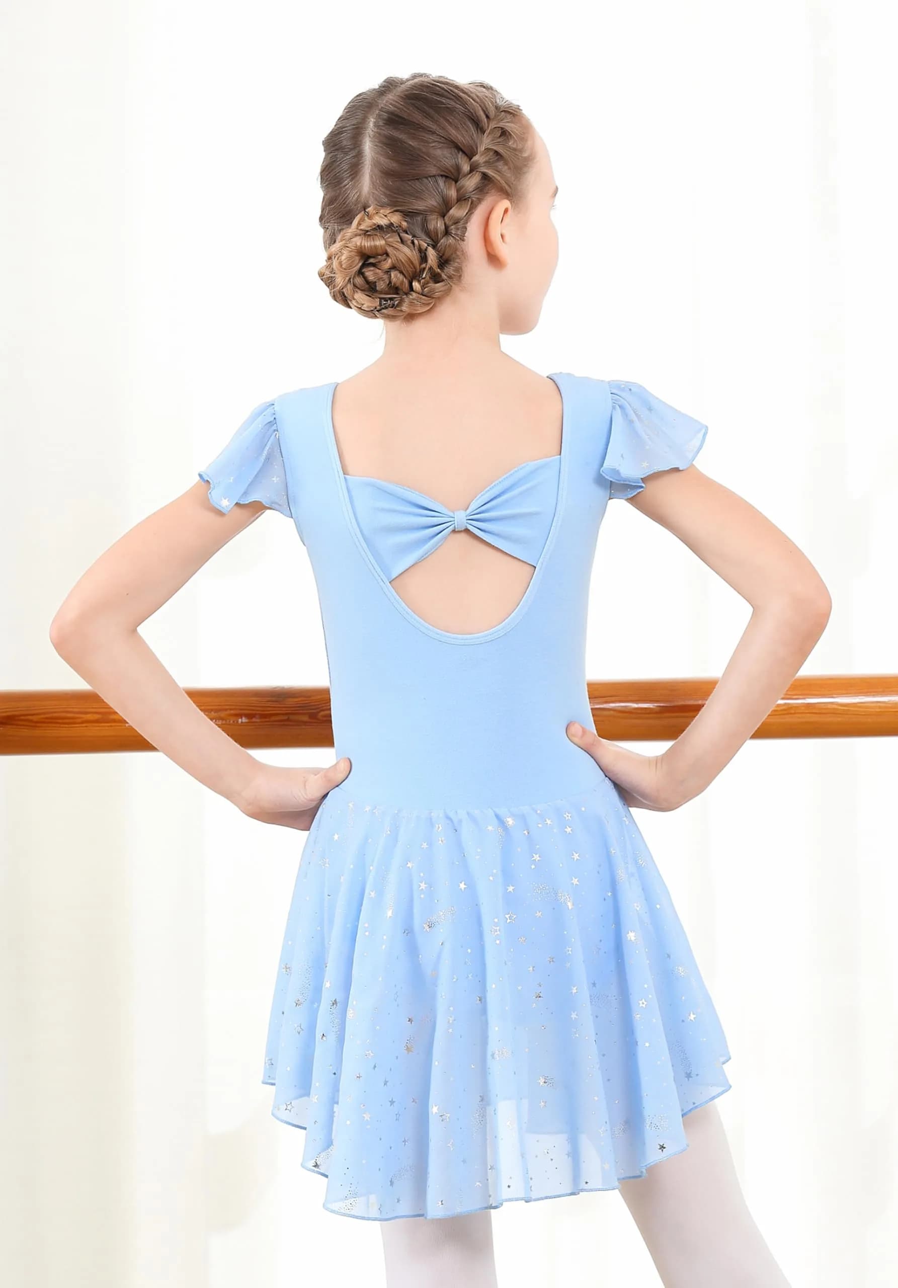 DIPUG Ballet Leotards for Girls Toddler Dance Leotard Shiny Skirts Blue thumbnail 3