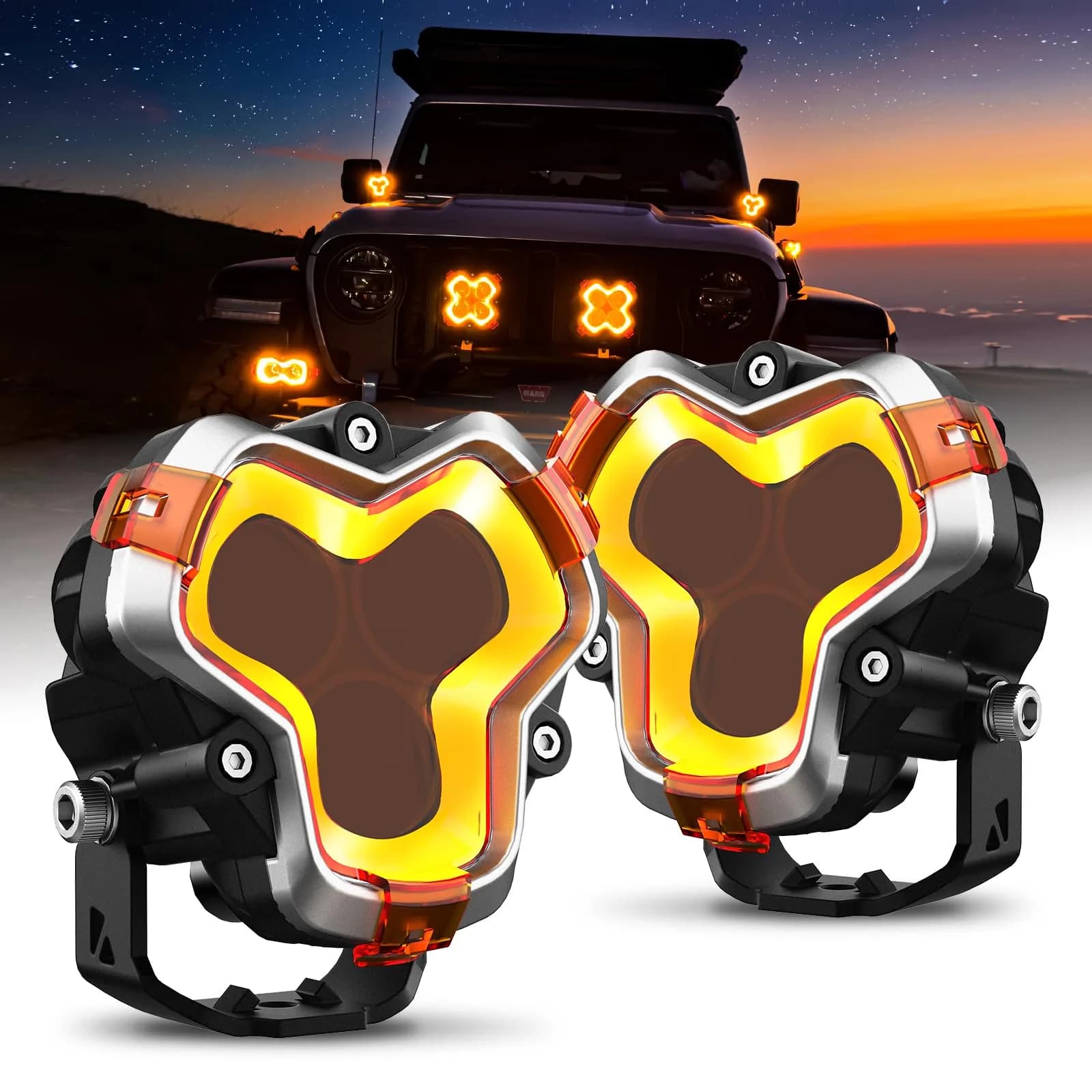 NOVSIGHT Halo Series 3 Inch Offroad LED Pods Drive Beam | Bright, Durable, IP68 Waterproof — 3 Inch Driving Light Pod
