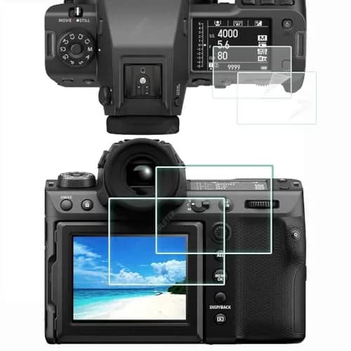 ULBTER Tempered Glass Screen Protector for Fujifilm GFX 100 II LCD & Top Screen | 2+2 Pack thumbnail 1
