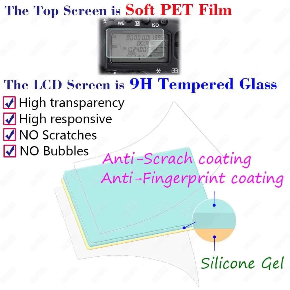 ULBTER Tempered Glass Screen Protector for Fujifilm GFX 100 II LCD & Top Screen | 2+2 Pack - view 2
