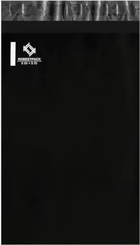 KKBESTPACK Black Poly Mailers 6x9 in, 1000 Pcs | Bulk Shipping Bags for Small Business thumbnail 1