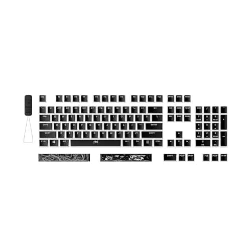 HyperX Pudding Keycaps 2 - Full Key Set - PBT - 112 Keys - Black | RGB Shine-Through, Durable, Customizable thumbnail 1