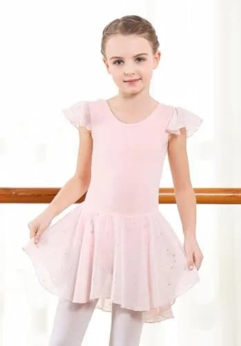 DIPUG Girls Dance Dress Ballet Leotards for Girls 2-12 Years | Breathable Cotton & Spandex, Elegant & Comfortable thumbnail 2