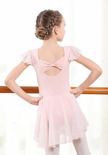 DIPUG Girls Dance Dress Ballet Leotards for Girls 2-12 Years | Breathable Cotton & Spandex, Elegant & Comfortable thumbnail 3