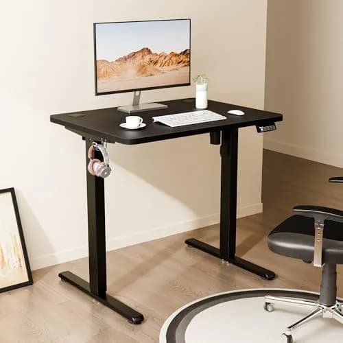 ERGOMAKER Small Standing Desk 32"x24" Height Adjustable Sit-Stand Office Black | Ergonomic & Durable thumbnail 4