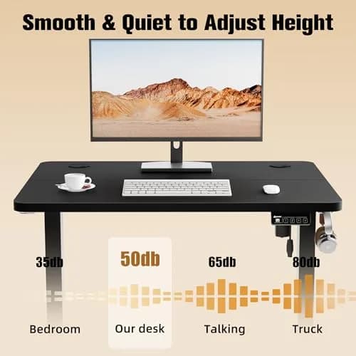 ERGOMAKER Small Standing Desk 32"x24" Height Adjustable Sit-Stand Office Black | Ergonomic & Durable thumbnail 6