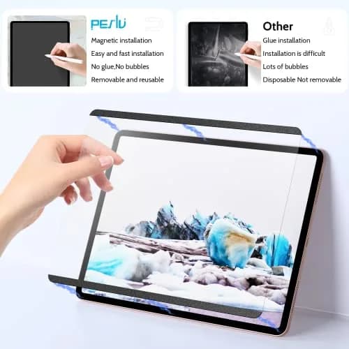 Peslv Magnetic Paper Screen Protector for iPad 10th & 11th | Anti-Glare, Reusable, Blue Light Filter (70-120 chars) thumbnail 3
