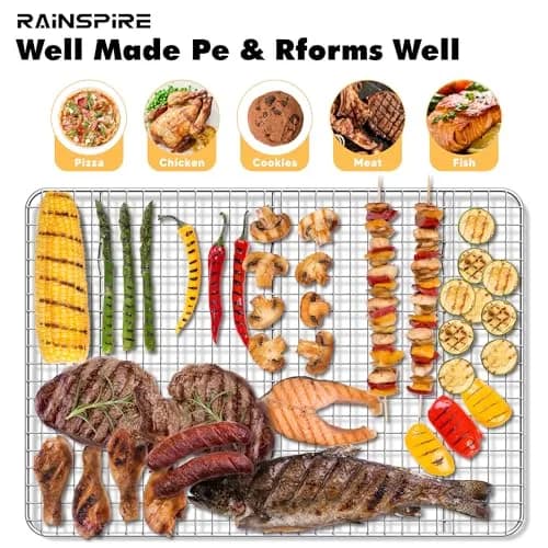 Rainspire 304 Stainless Steel Cooling Rack 21.8cm x 30.2cm (8.5"x12") | Oven-Safe, Dishwasher-Safe, Rust-Resistant thumbnail 6