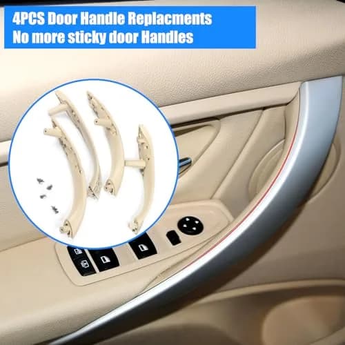 Jaronx Interior Door Pull Handle Replacement for BMW 3 Series 2012-2019 (4-Piece Set, Beige) thumbnail 6