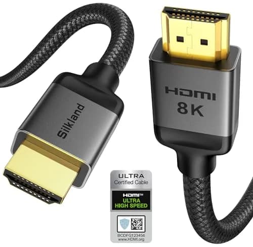 Silkland HDMI 2.1 eARC/ARC Cable 3.3FT | Ultra High Speed 48Gbps, Certified, Braided thumbnail 1