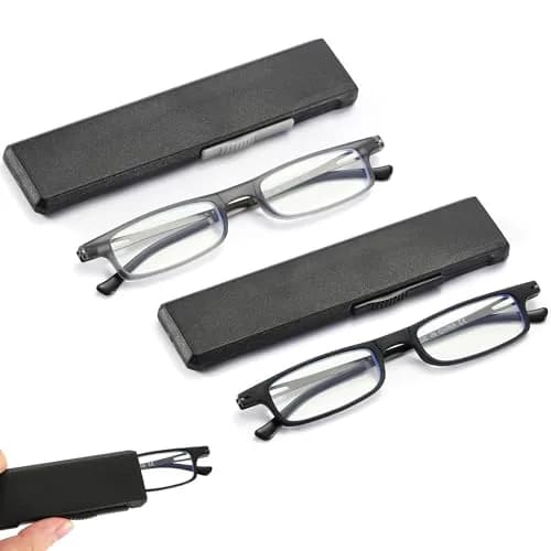 TOVEEN Compact Folding Reading Glasses +1.0 | Ultra Slim Blue Light Blockers for Screen Fatigue thumbnail 1