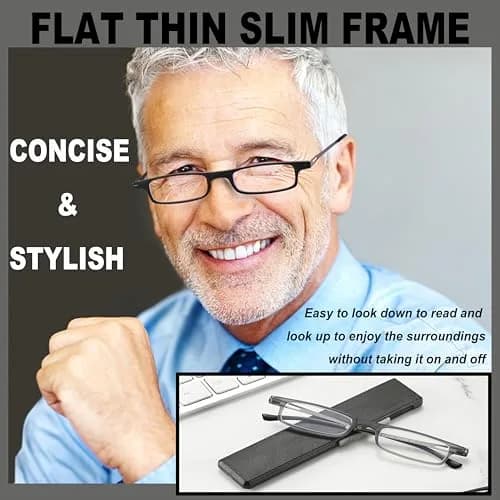 TOVEEN Compact Folding Reading Glasses +3.0 | Blue Light Blocker, Ultra Thin, Impact-Resistant TR90 Frame thumbnail 2