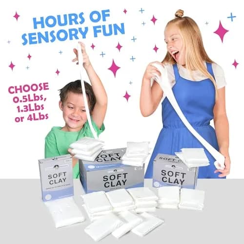 Original Stationery White Soft Clay Modeling Compound 1.8 kg (4 lb) | Air Dry Cloud Dough & Butter Slime Clay for DIY Slime Kit, Arts & Crafts, Ages 7+ thumbnail 6