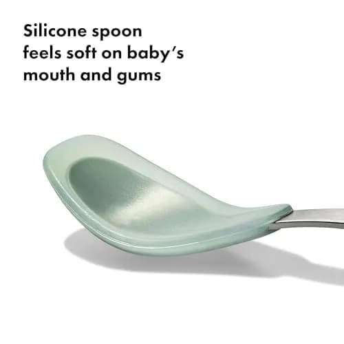 OXO Tot On-The-Go Feeding Spoon - Opal | Soft Silicone Baby Utensil with Travel Case thumbnail 6